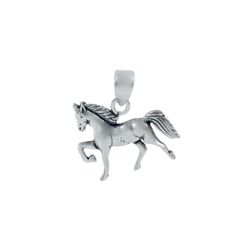 Sterling Silver Smaller Plain Horse Pendant - CHPL0072